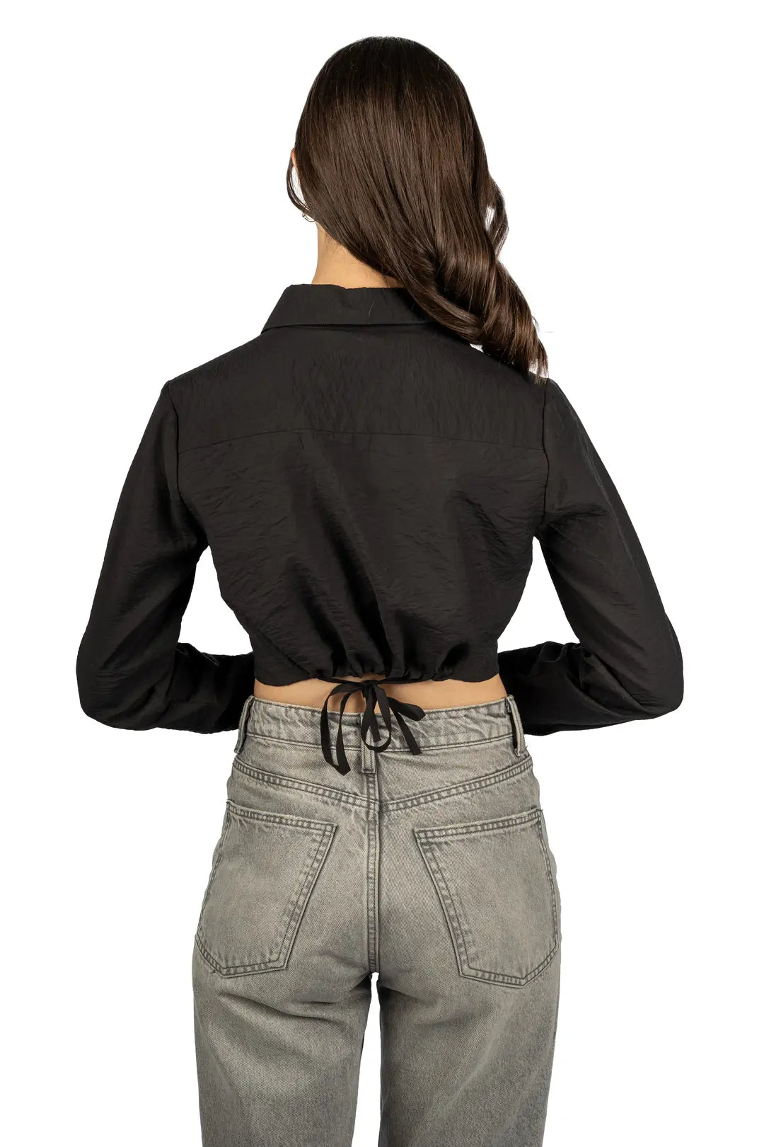 Black Boxy Viscose-Nylon Hammer Shirt