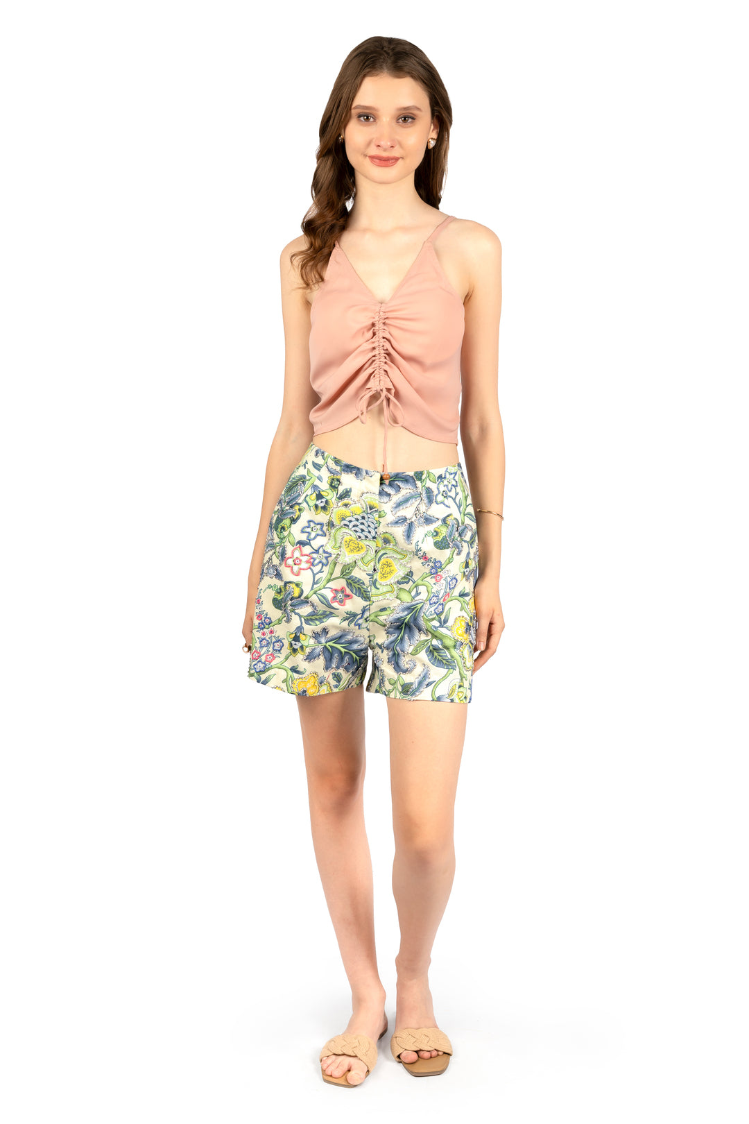 Peach Sleeveless Crop Top