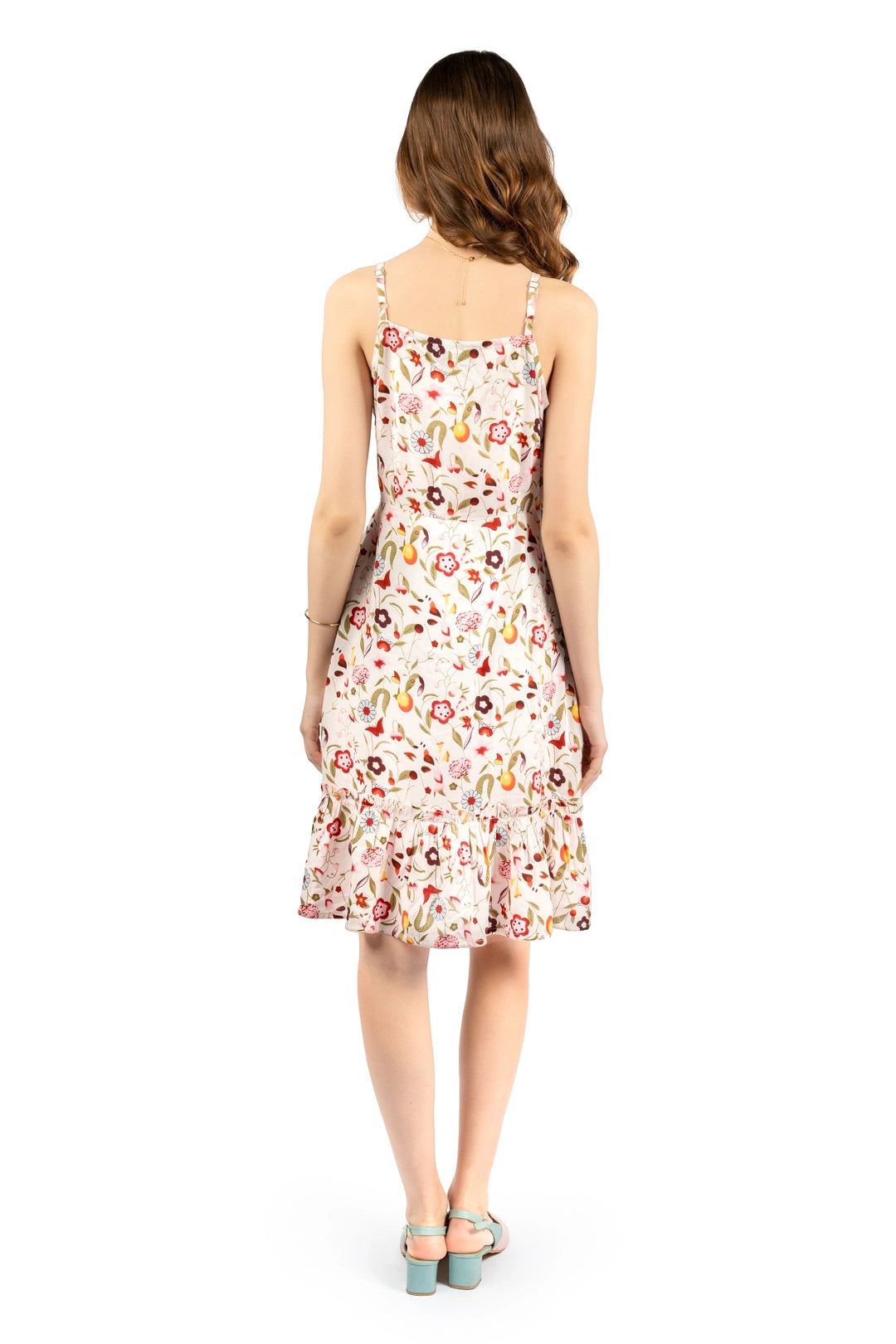 Multicolour Sleeveless Floral Dress