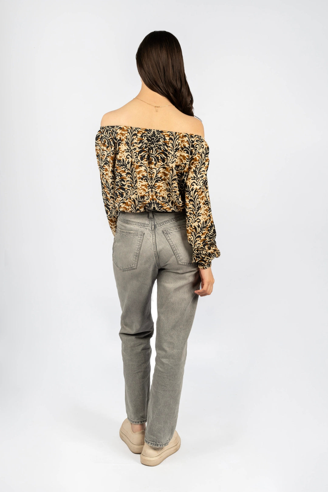 Multicolour Floral Off-Shoulder Crop Top in Rayon