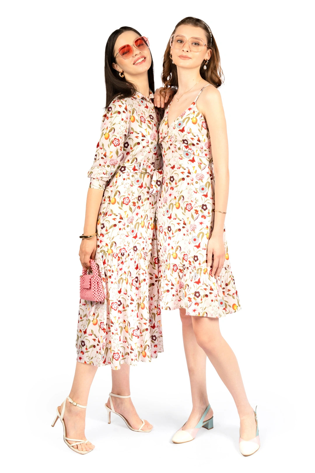 Multicolour Sleeveless Floral Dress