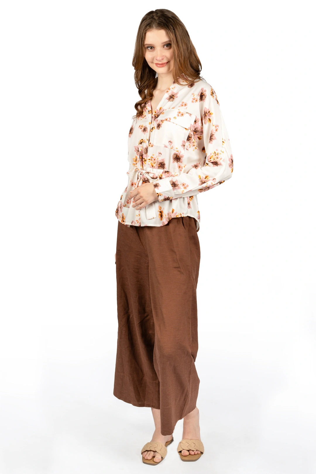 Floral Breeze Off-White Georgette Shirt