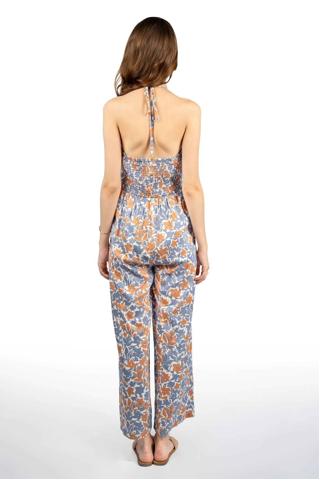 Multicolour Floral Fitted Jumpsuit in Rayon