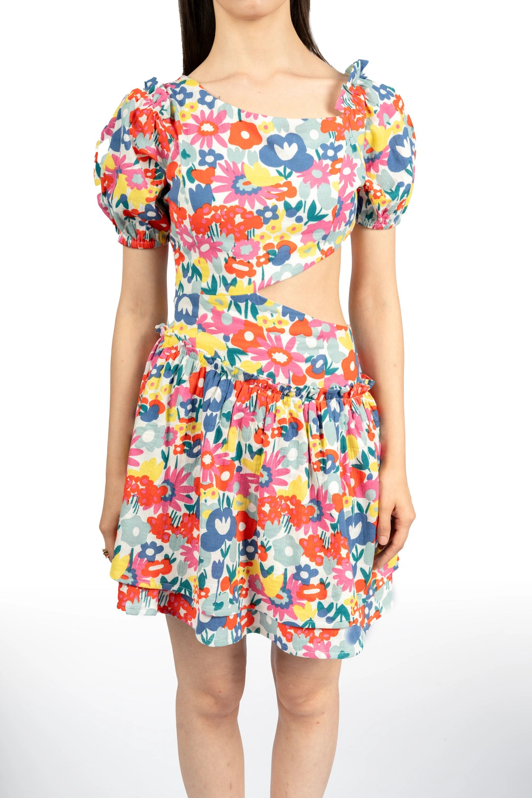 Multicolour Floral Cotton Double Cloth Fit & Flare Dress
