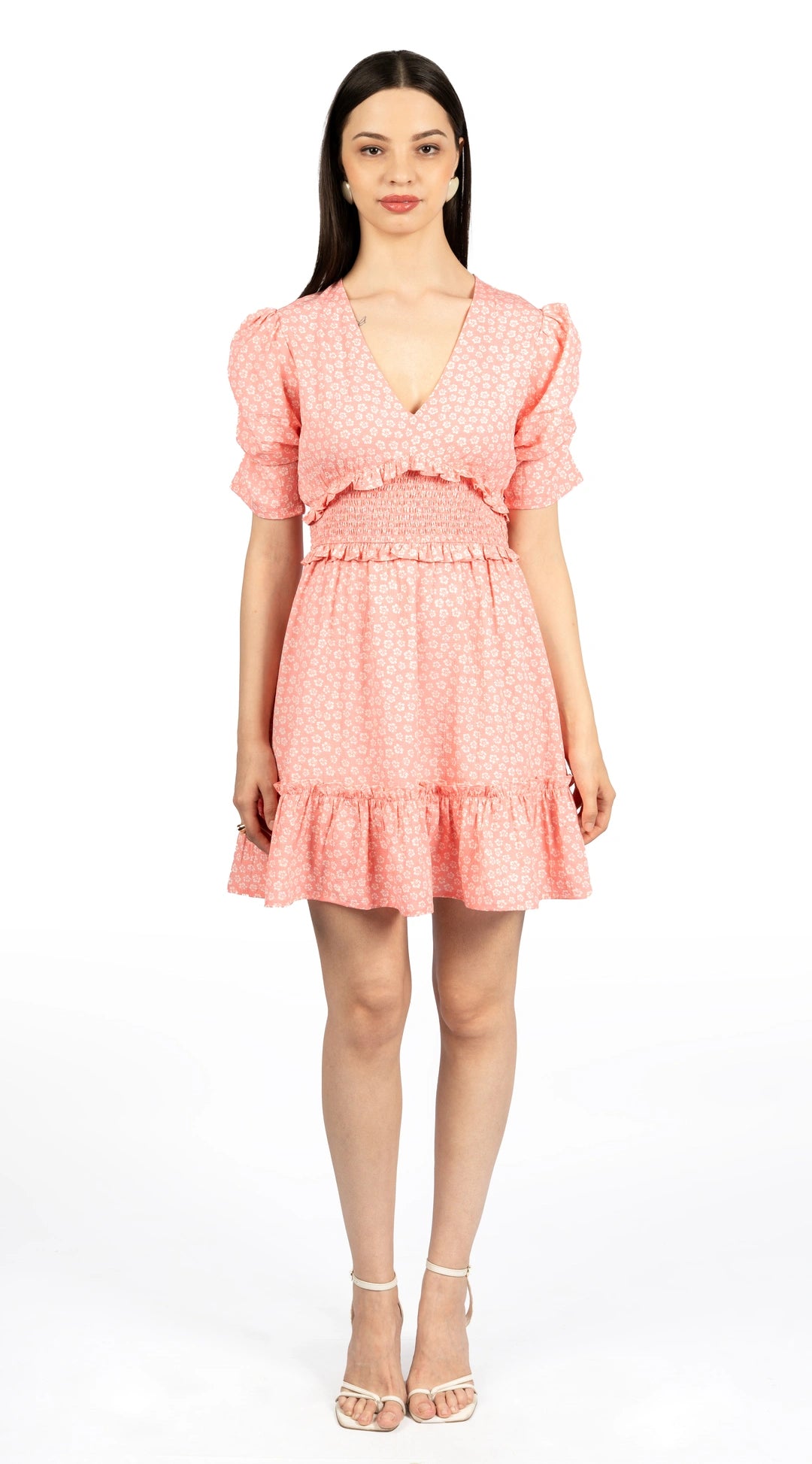 Pink Floral Fit & Flare Dress