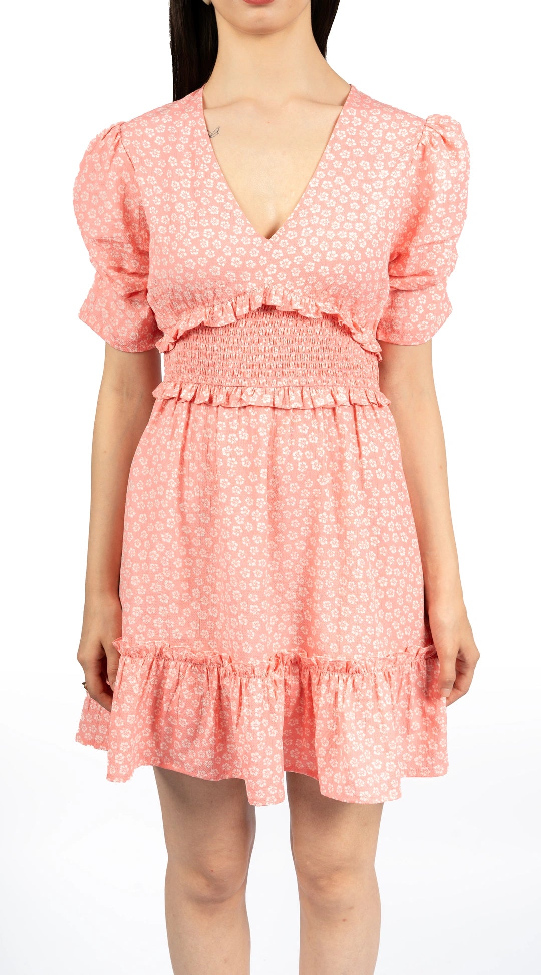 Pink Floral Fit & Flare Dress