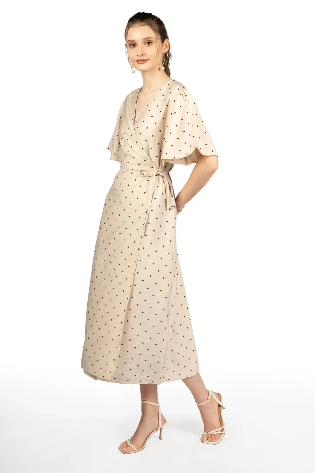 Sandy Dot Fit & Flare Midi Dress