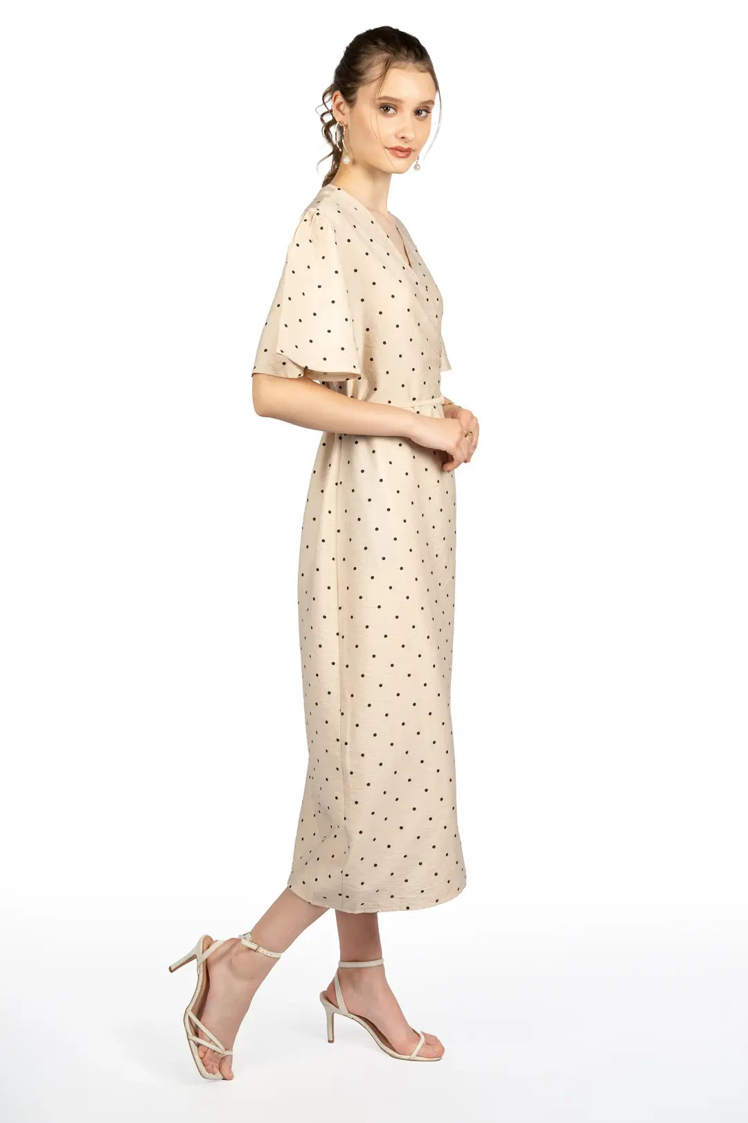 Sandy Dot Fit & Flare Midi Dress