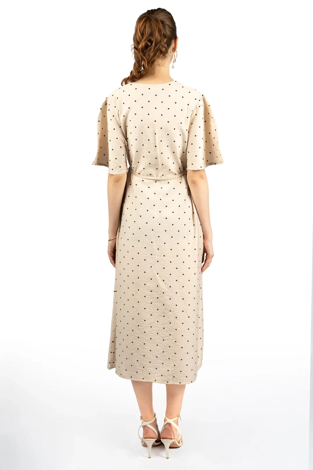 Sandy Dot Fit & Flare Midi Dress