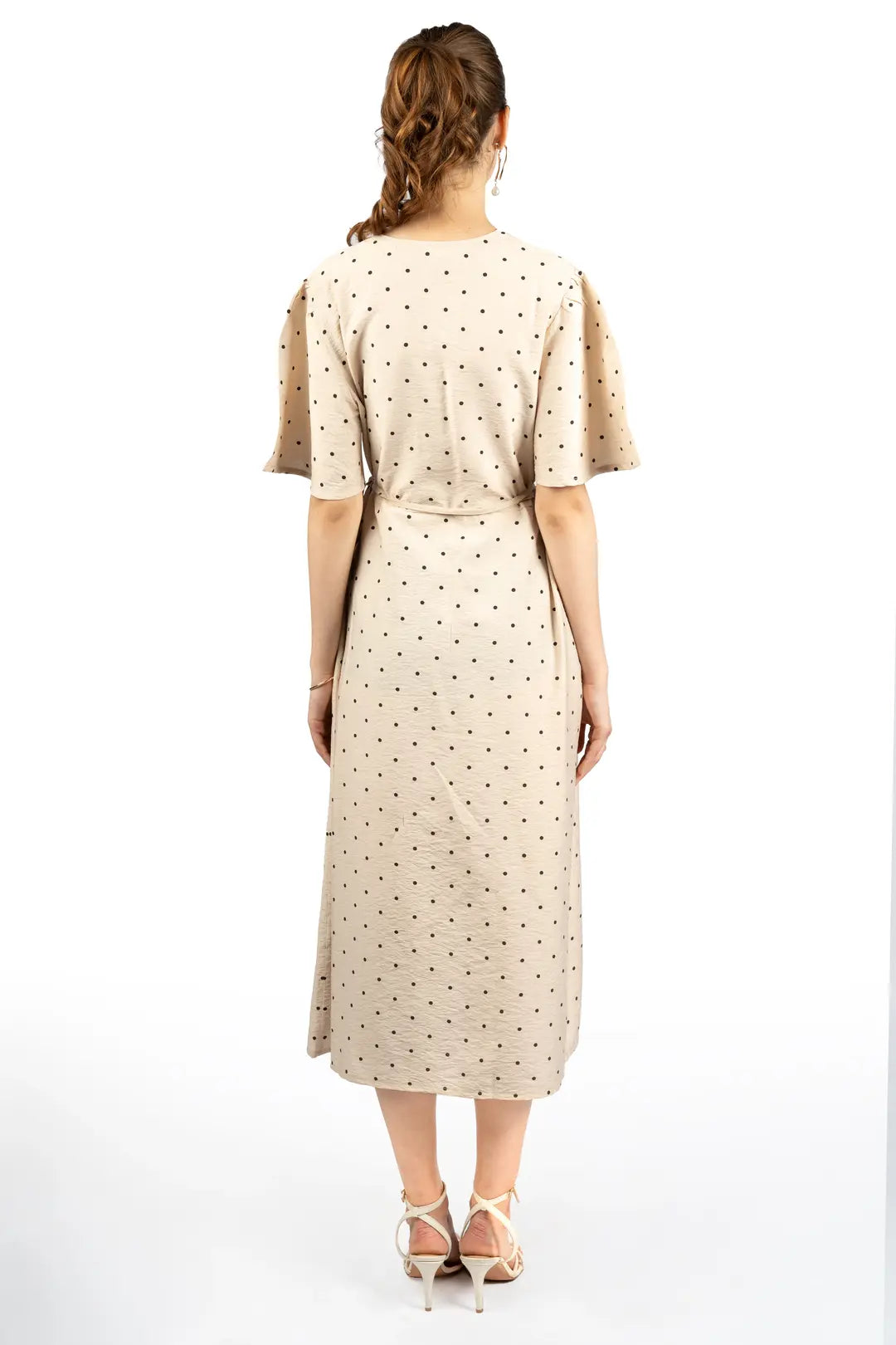 Sandy Dot Fit & Flare Midi Dress