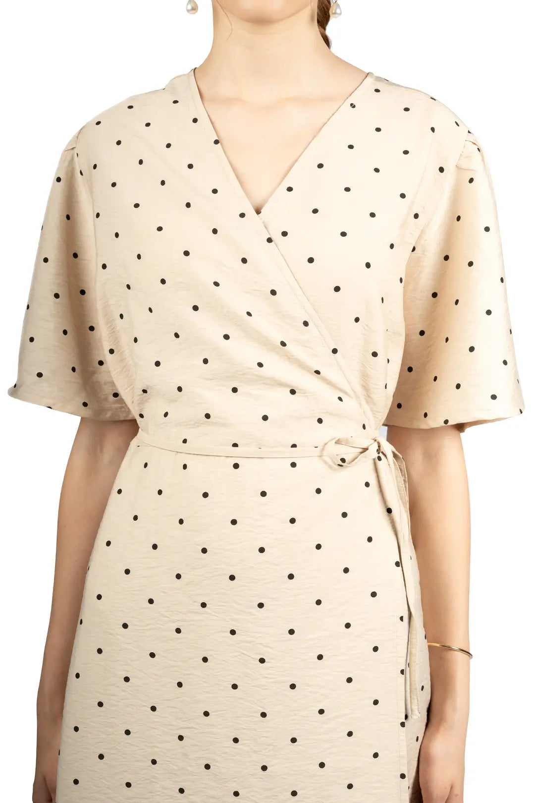 Sandy Dot Fit & Flare Midi Dress