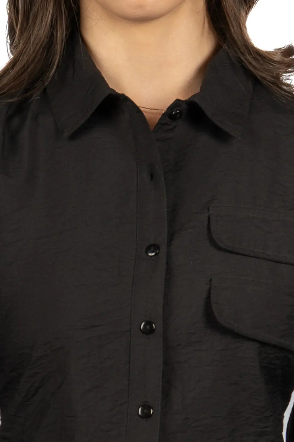 Black Boxy Viscose-Nylon Hammer Shirt
