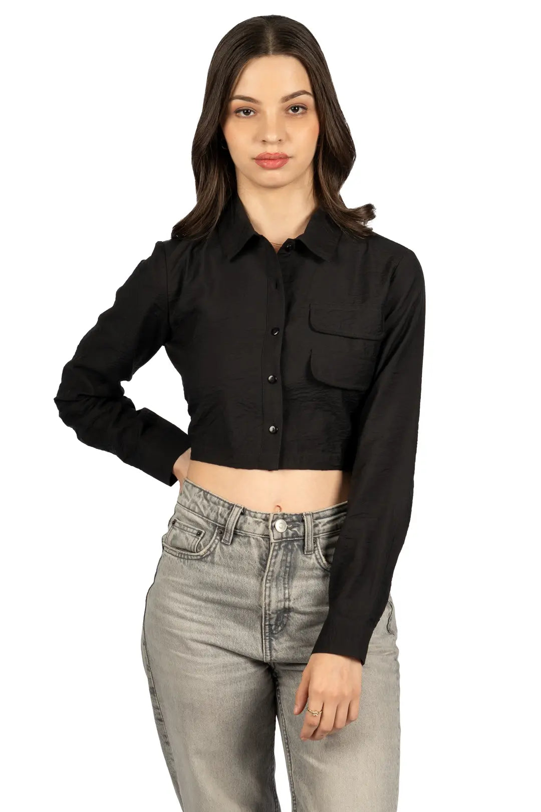 Black Boxy Viscose-Nylon Hammer Shirt